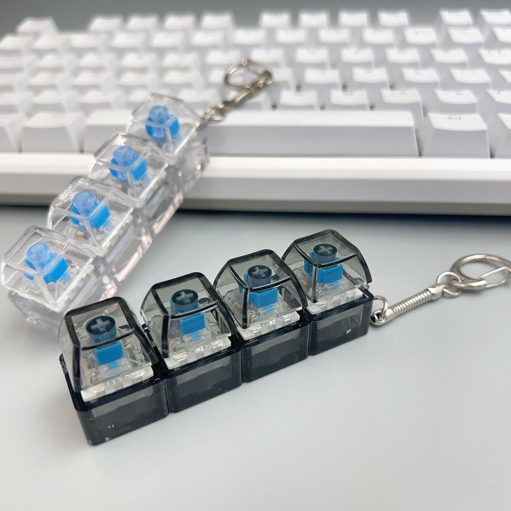 Chaveiro Teclado de 4 Botões para Ponta do Dedo Teclado RGB Brinquedo Fidget com Luzes Para Alívio do Estresse Descompressão Acessórios Calmantes