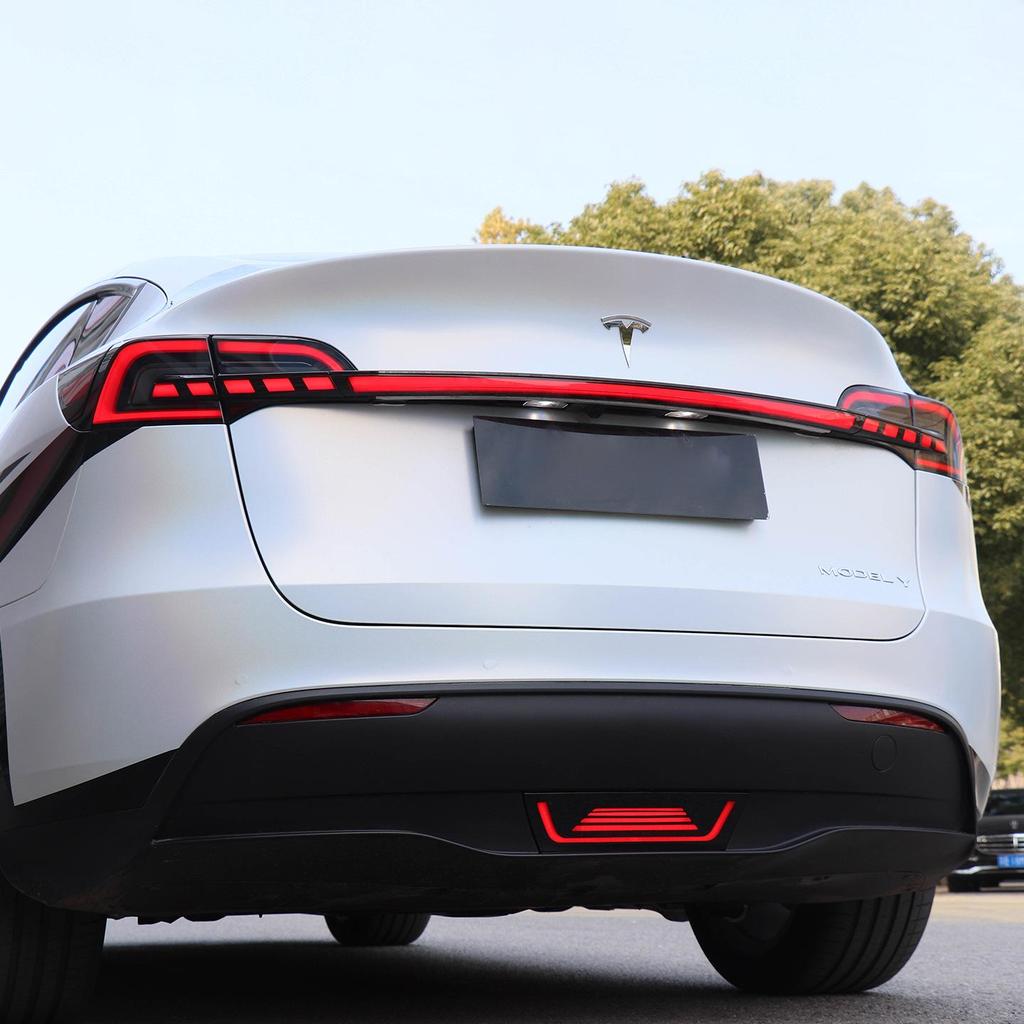 Compatible with Tesla Y/3 Tail Light Assembly, Saber-Style LED Running Lights & Flowing Turn Signals.