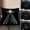 Black Pattern For Airplane Pilots Pillow Case Natural Linen Double-Sided Printing Sofa Home Decor Cushion Cover