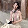 Women Scarf Autumn Winter Tie-Dye Scarf Soft Smooth Texture All-Weather Shawl Versatile Outdoor Accessory