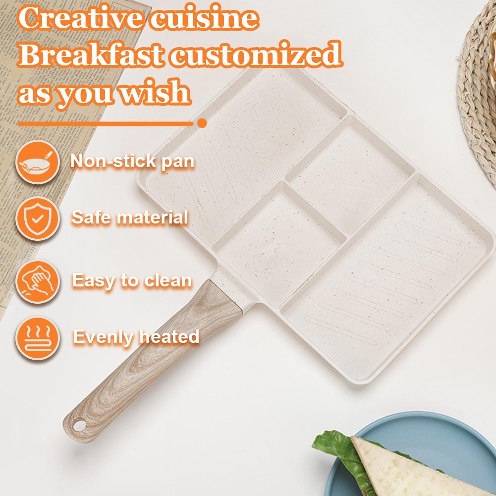 Four-Cup Eggs Frying Pan for Breakfast Pancake Burger Sandwiches Nonstick Easy Clean Pancake Pan for Gas Stove Induction Cooker