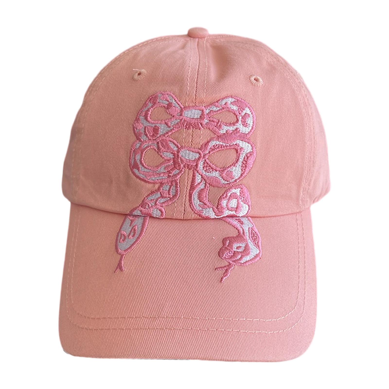 

Fashion Embroidery Bowknot Accent Baseball Caps Cotton Windproof Sun Hat for Ladies Comfortable Breathable Design 2025 рожевий