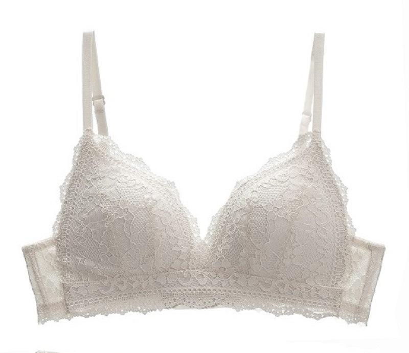 French-style Sexy Lace Thin Triangle Cup Bra Wire-free Push-up Women's Underwear