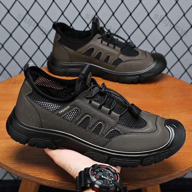 Fashion Men Shoes 2025 Summer New Fashion Breathable Mesh Non Slip Casual Sport Shoes Comfort Height Increase Elastic Band Running Shoes