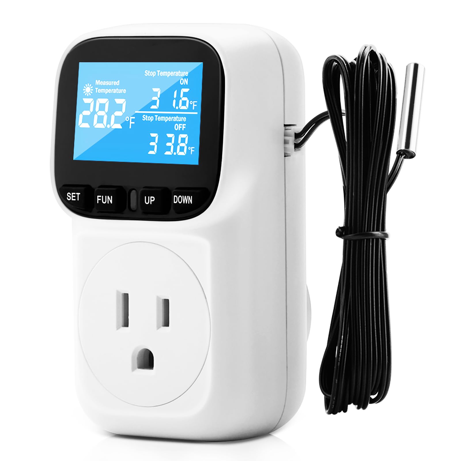 

DiyStudio 1800W Thermostat Temperature Control Socket for Reptiles and Aquariums, Summer Water Temperature Adjustment, Fan, Aquarium Thermostat, Tropi