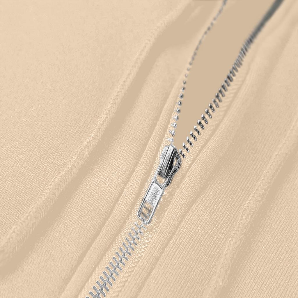 Dámská módní ležérní plus size bunda s dlouhým rukávem na zip jednobarevná s kapucí