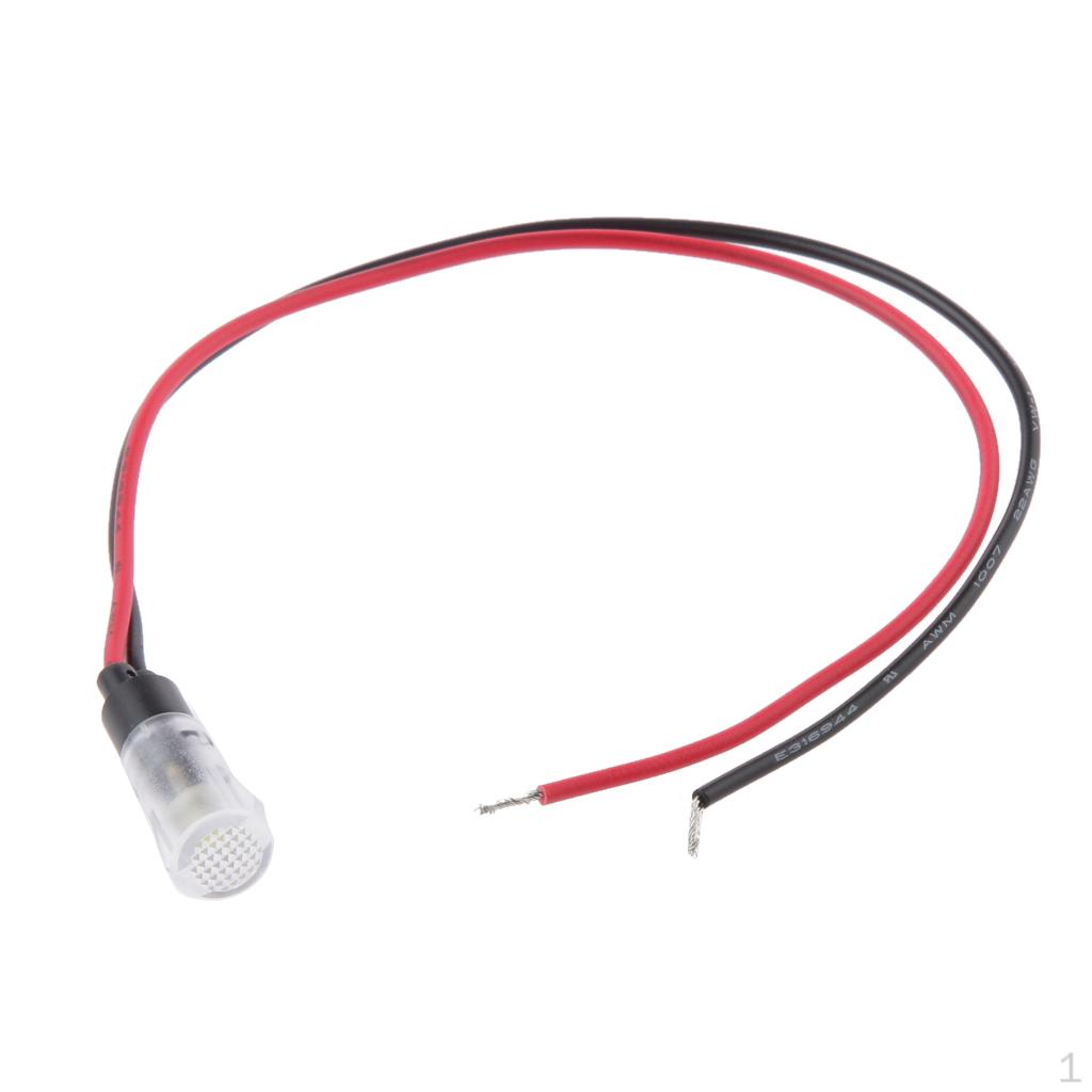 White Universal 8mm LED Indicator Dash Directional Lamp Car 12V