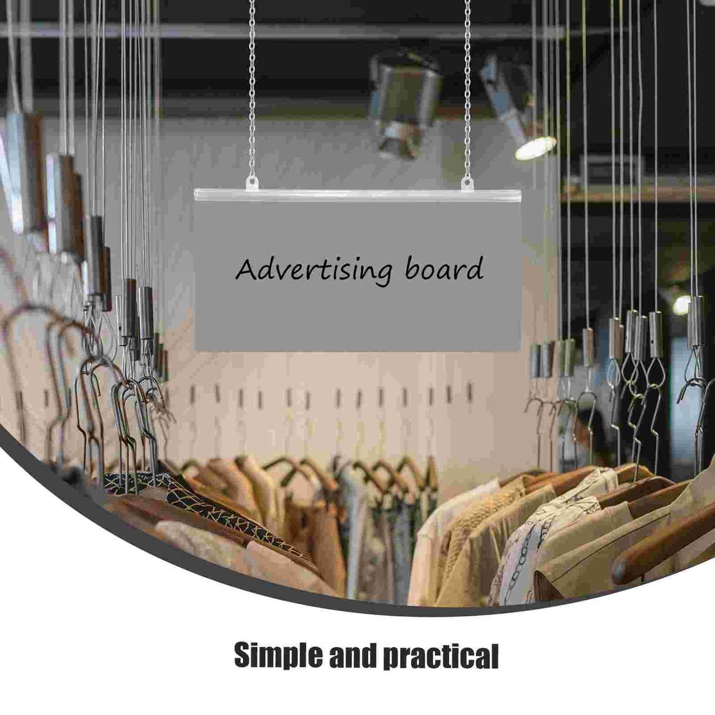 10Pcs PVC Hanging Strip Waterproof Mall Supermarket Display Mount Rail Poster Frame Scroll Support Hanger Chain Hook Advertising