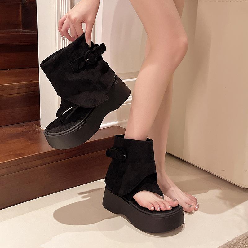 Hollow short boots women's summer pinch short trousers boots fried street Maillard cigarette boots niche toe thick-soled cool boots