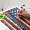 Kit Pittura Diamante 5D Fai da Te Design Bandiera Americana Trapano Completo Ricamo Artigianato Arte da Parete 76 2x122cm per Decorazione Casa e Regalo