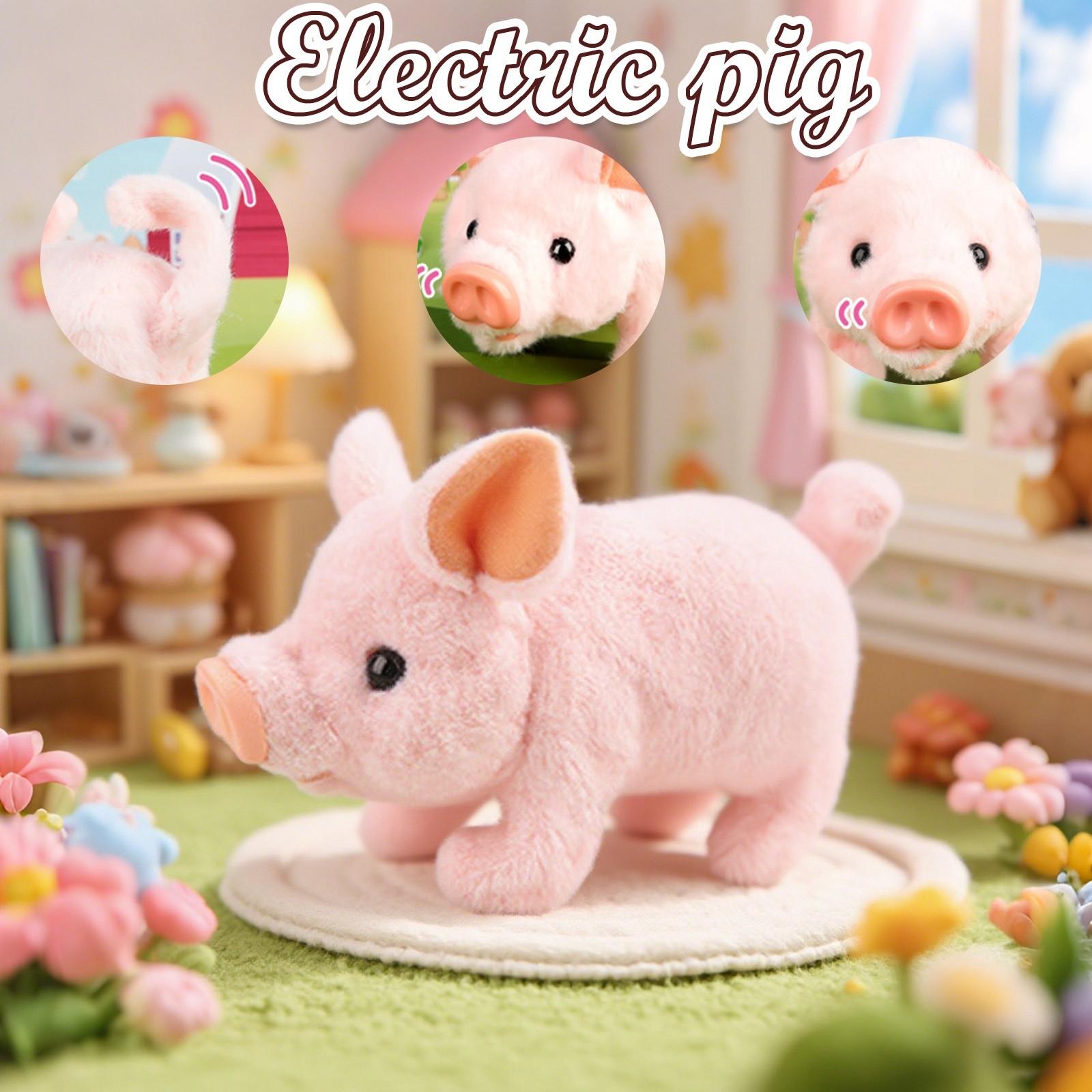 

Игривые прогулки издает звуки шевелит носом и виляет хвостом интерактивная для детей мягкая милая электронная питомец игрушки-животные на батарейках для дошкольников One Size розовый