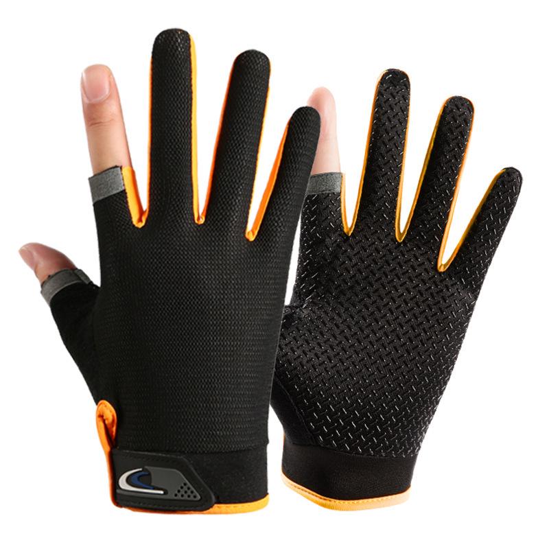 Unisex Breathable Anti-Slip Three-Fingerless Fishing & Cycling Gloves - Summer Sun Protection & Wear-Resistant