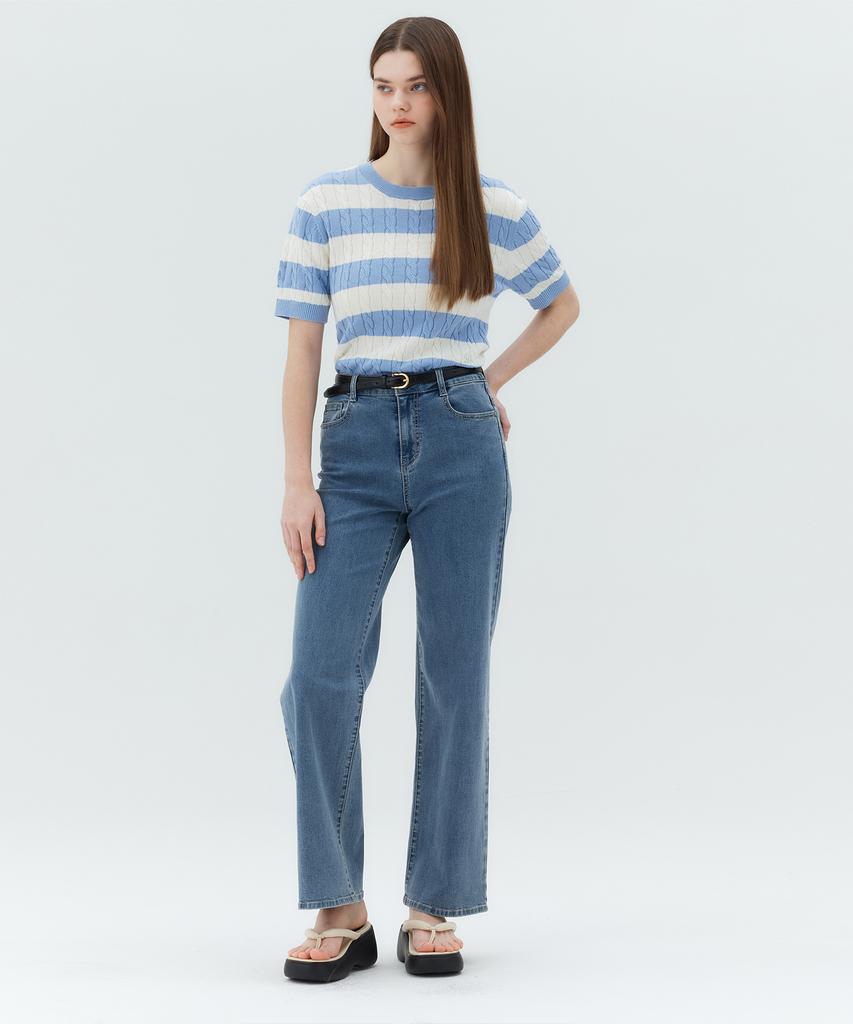 MIND BRIDGE WOMEN [W] Cable Stripe Knit - 2 Colors Mykt3202