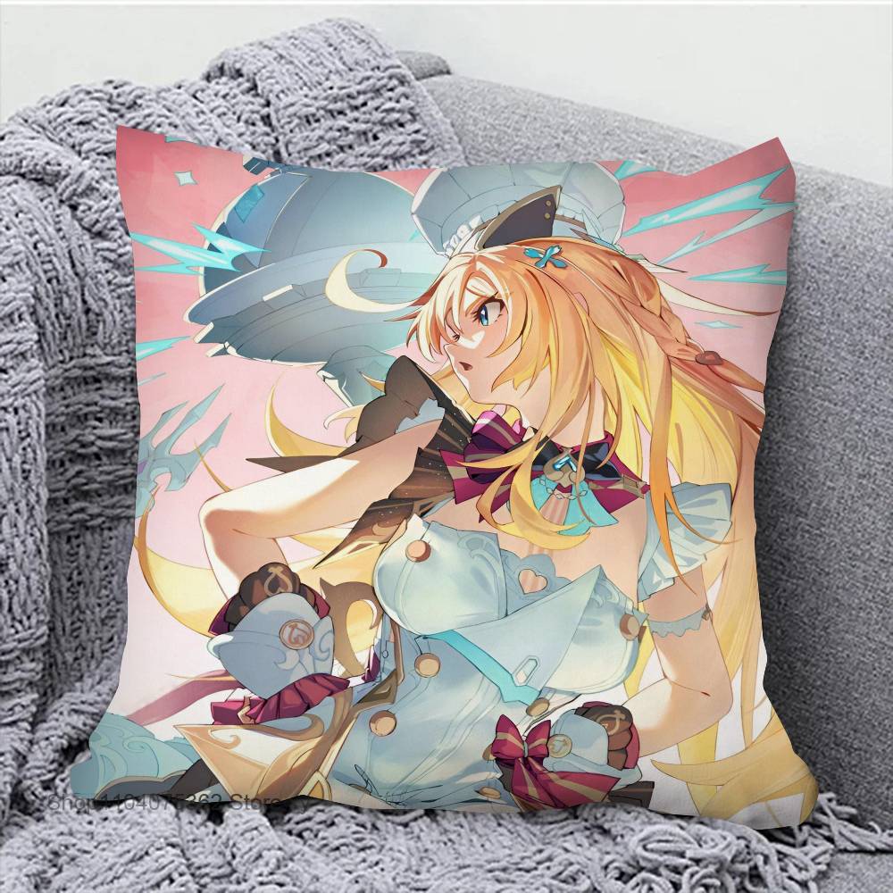 Game Genshin Impact Escoffier Pillow Case Square Pillow Bedroom Sofa Leisure Comfort Cushion Car Living Room Home Decoration