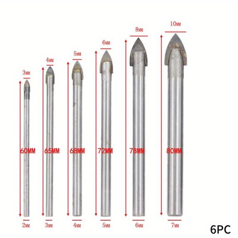 3-14mm Glasbohrer-Set Wolframkarbidspitze Keramikfliesenschneider mit 1/4" Sechskantschaft Elektrowerkzeugzubehör