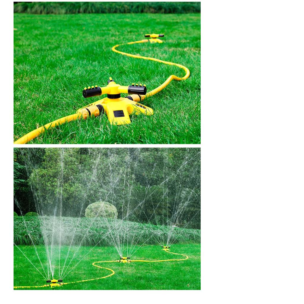 360° Automatic Rotating Sprinkler - 3-Arm Tandem Sprinkler for Nursery Irrigation & Garden Watering