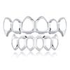 Eco-friendly Copper Hollow Teeth Grillz Top Bottom Set Anti Slip Teeth Jewelry  Rapper