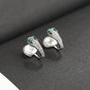 Trendy Exquisite Silver Cubic Zirconia Snake Mosquito Coil Clip Earrings Luxury Personality Non Piercedfor Women Fashion Jewelry