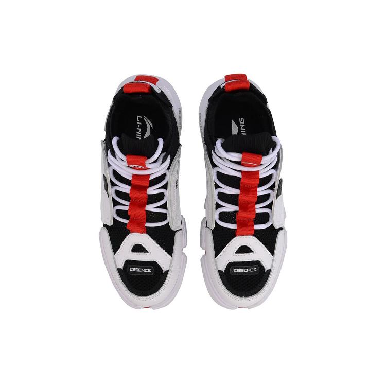 Li Ning Vintage Basketball Shoes Women's Mid top Black/White/Red AGBN062-12