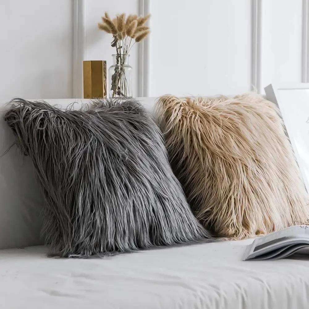 Soft Fur Plush Cushion Cover Home Decor Pillow Covers Living Room Bedroom Sofa Decorative pillowcase 45x45cm shaggy fluffy cover