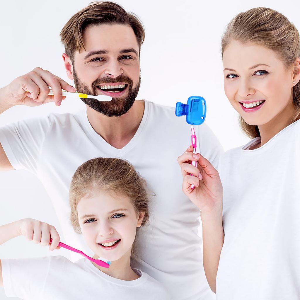 Travel Toothbrush Head Covers Toothbrush Protector Cap Brush Pod Case Protective Portable Plastic Clip for Household Travel, Camping