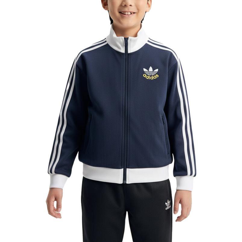 

Adidas Куртка Originals с удобным воротником-стойкой, в полоску, на молнии, с длинным рукавом, для детей, детские куртки KU9512 140