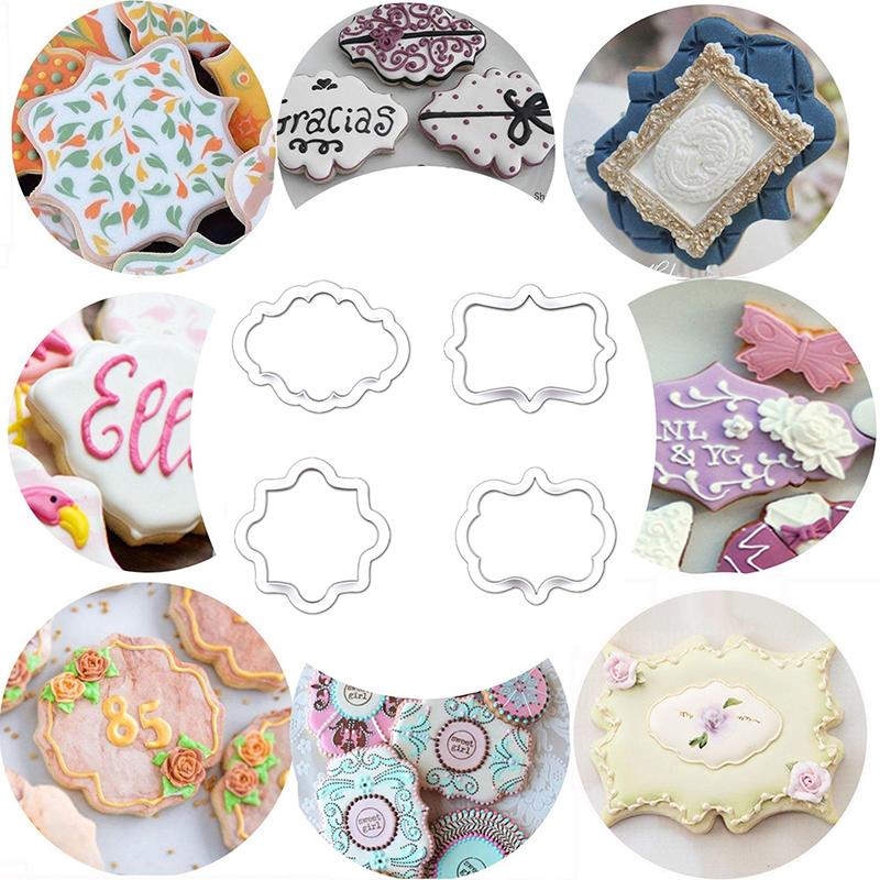 1 buc Vintage placă cadru Cookie Cutter Set Plastic biscuiți mucegai tort decorare instrumente Cookie mucegai