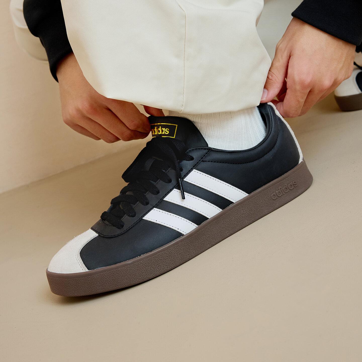 Adidas VL Court Classic  Черный Белый Каучук  35.5