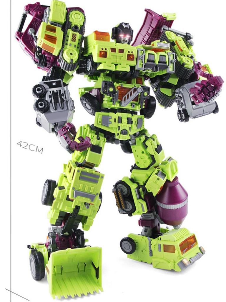 NBK Devastor Transformation Robot Excavator Blender Rescue Scraper Hook 6IN1 Suit Engineering Vehicle Deformation Action Figure