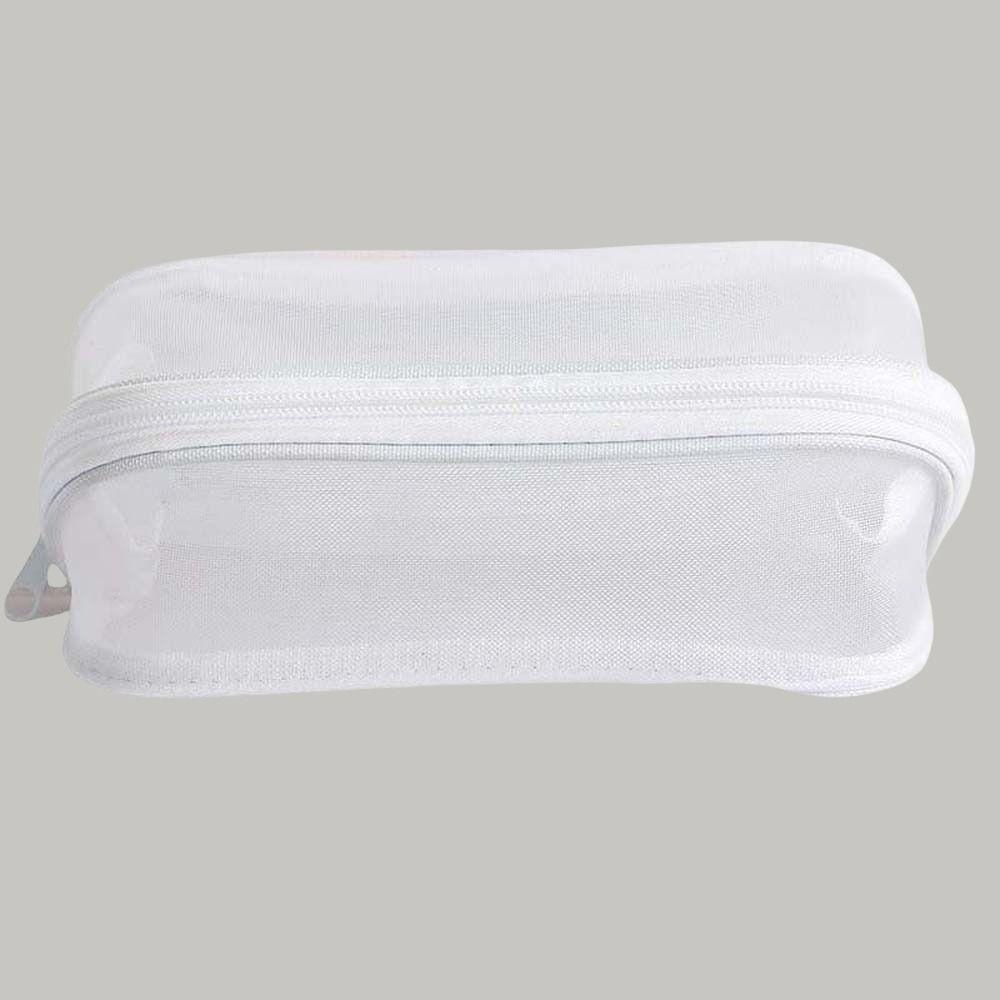 Solid Color Mesh Pencil Case Large Capacity Makeup Bag Creative Stationery Storage Bag  Girls Boys