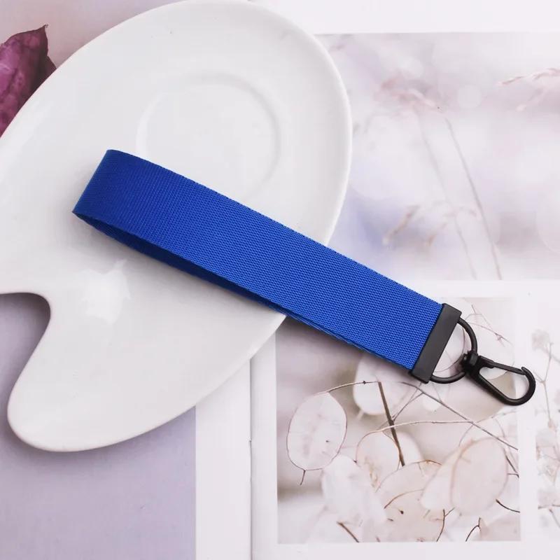 Nylon Strip Solid Color Ribbon Keychain Sturdy Schoolbag Pendant Jewelry Accessories Gift