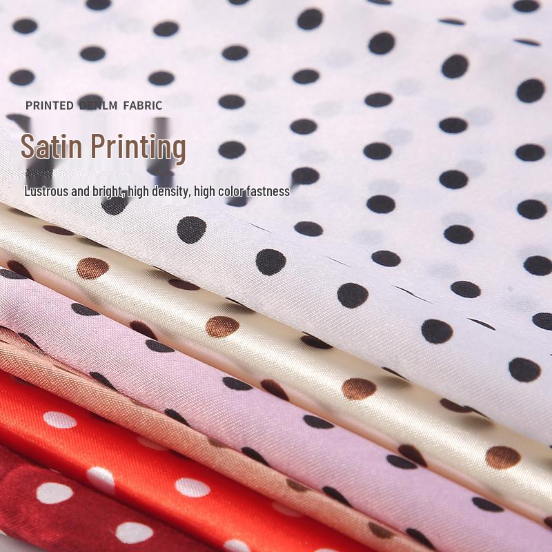 5mm Small Polka Dot Satin Fabric for Clothing, Gift Boxes, Scarves, Doll Dresses, and Home Wear