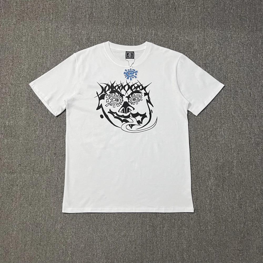 25 New ADWYSD Fashion Sun Roll Print Short Sleeve Summer High Street Male and Female Couples Loose Cotton All-match T-shirt