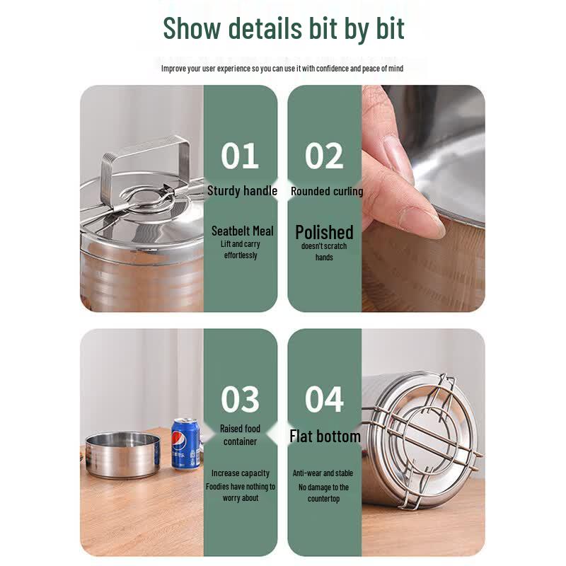 Jingzhifeng Multi-layer Stainless Steel Insulated Lunch Box