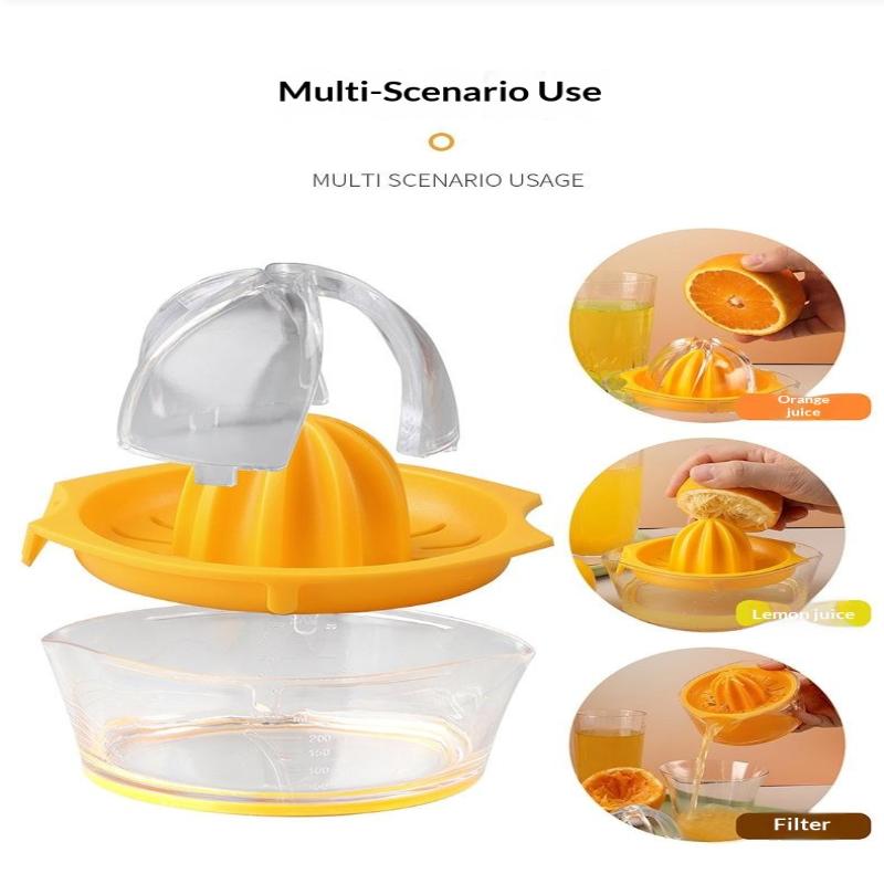 Manual Citrus Juicer Small Portable Hand Squeezer with Built-in Measuring Cup for Dorm Office Home Orange Juicing