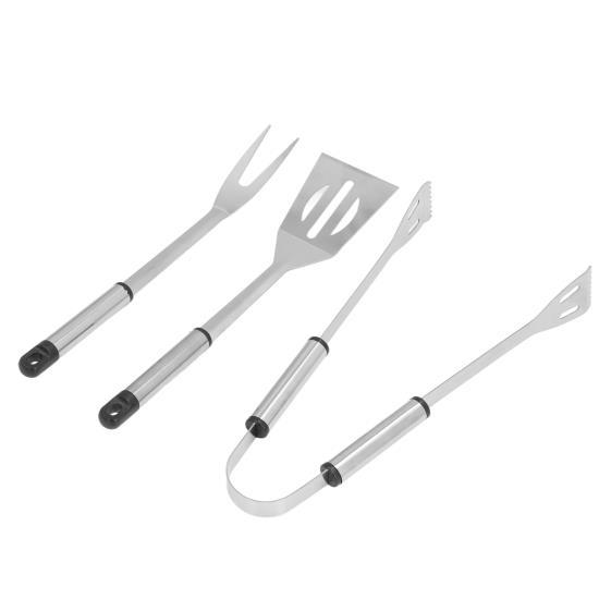 3pcs/set Stainless Steel Grilling Kit with Fork Shovel Clip Durable BBQ Grill Tools Set