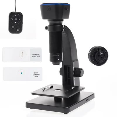 Black Biological Microscope With 5Mp Wifi Camera