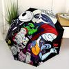 Nightmare Before Christmas, Halloween Automatisches Öffnungs- und Schließschirm - 8 Rippen Tragbarer Faltregenschirm mit Kunststoffgriff, Geeignet