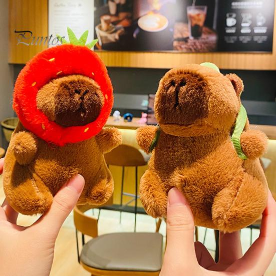 Capybara Turtle Plush Toy Cute Backpack Keychain Pendant Stuffed Animal Super Soft Doll Hanging Pendant