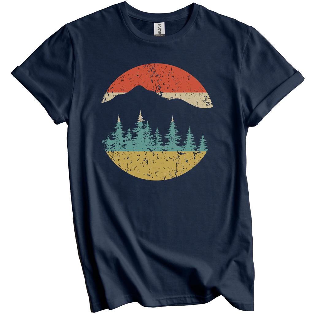 Unisex And Unisex Outdoor Sports Camping Tshirts Retro Forest Tree Pattern Tshirts Gifts For Outdoor Nature Enthusiasts