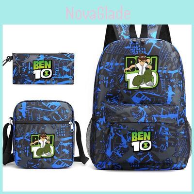 Ben10 Backpack Cartoon Boy Girl Canvas School Bag With Breathable Straps For Outdoor Use
