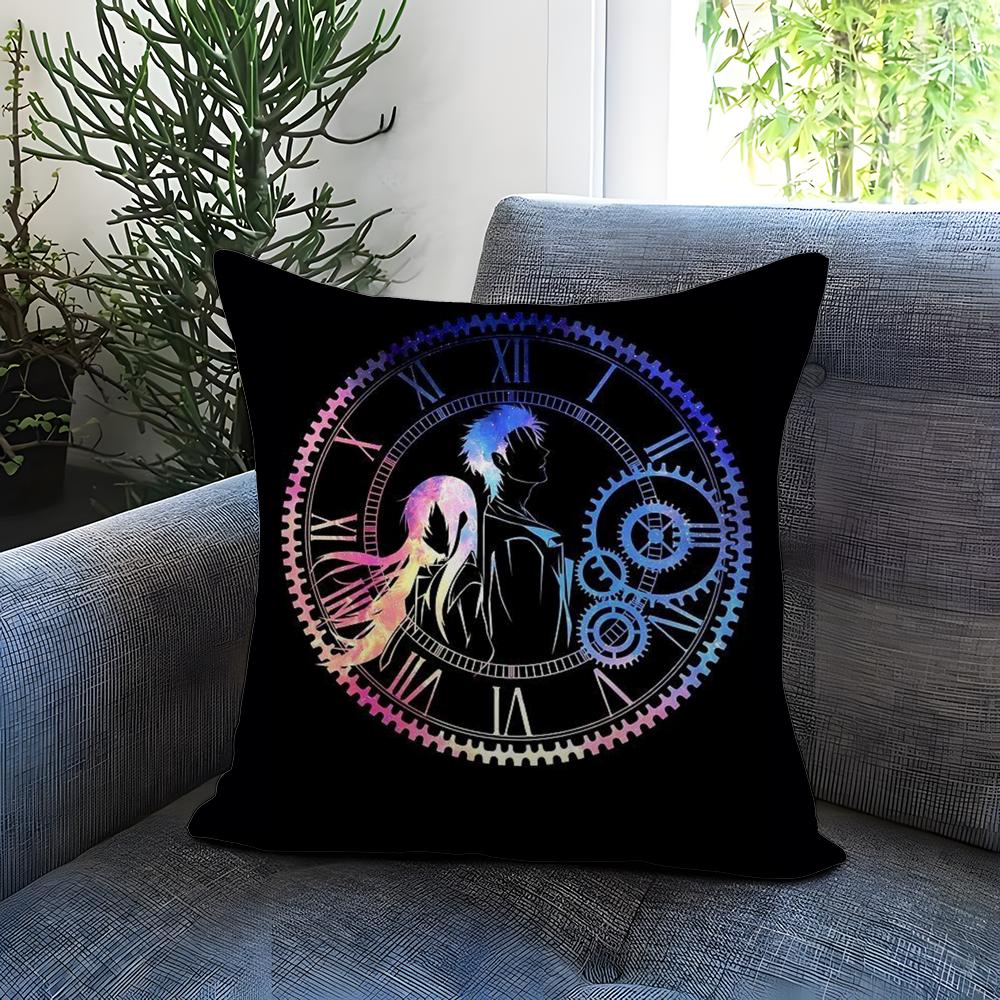 anime S-Steins Gate Cushion Cover Comfortable Reversible Pillow Cover Ideal for Car Sofa Bedroom & Beyond