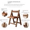 Solid Wood Folding Chair - Simple Foldable Dining Chair with Backrest, Portable for Kitchen, Outdoor & Small Spaces,  Furniture