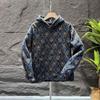 T-shirt Felpa da Uomo Autunno Inverno in Velluto a Maniche Lunghe Nuova Casual Slim con Cappuccio Giacca Top Jacquard Ins