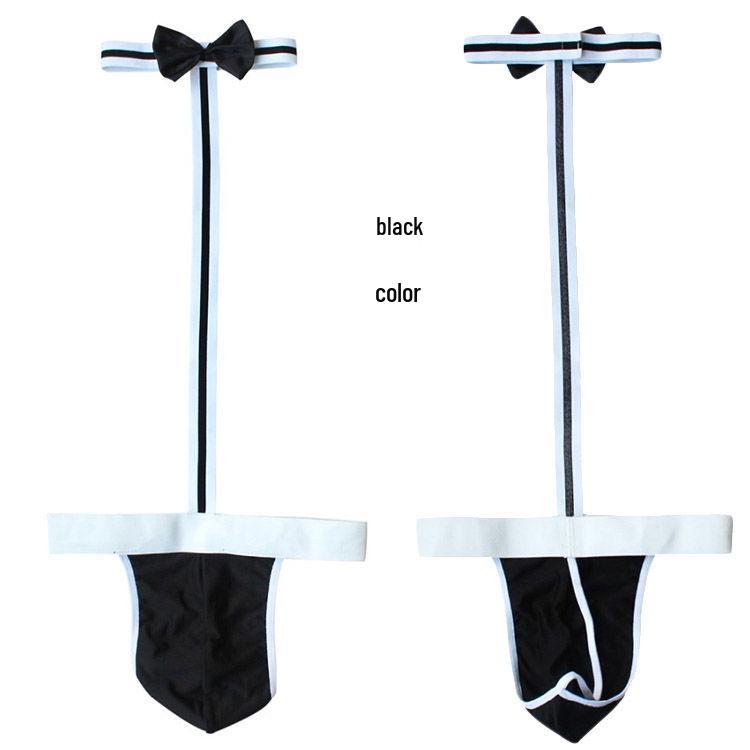 Men's Erotic Butler Thong Bodysuit Lingerie - Sexy Nightclub Waiter Uniform