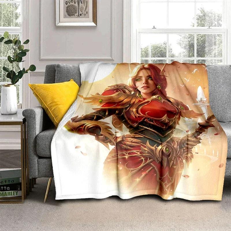 3D World Warcraft Super Burning Beauty Printed Blanket Creativity Super Soft Flannel Is Suitable For Sofa Or Bed Yoga Blanket