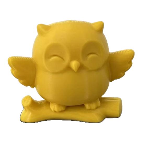

3D Printed Owl Figurine Cute Owl on Tree Branch Statue Mini Forest Animal Ornament for Home Office Table Desk Mantle TV Stand Bookshelf Decor жовтий