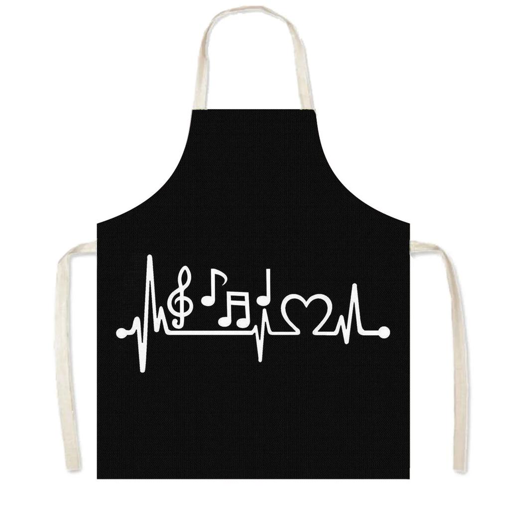 Music Rose Note Print Cooking Aprons Women Nice Lips Household Cleaning Clothing Baking Barber Chef Waiter Kitchen Apron