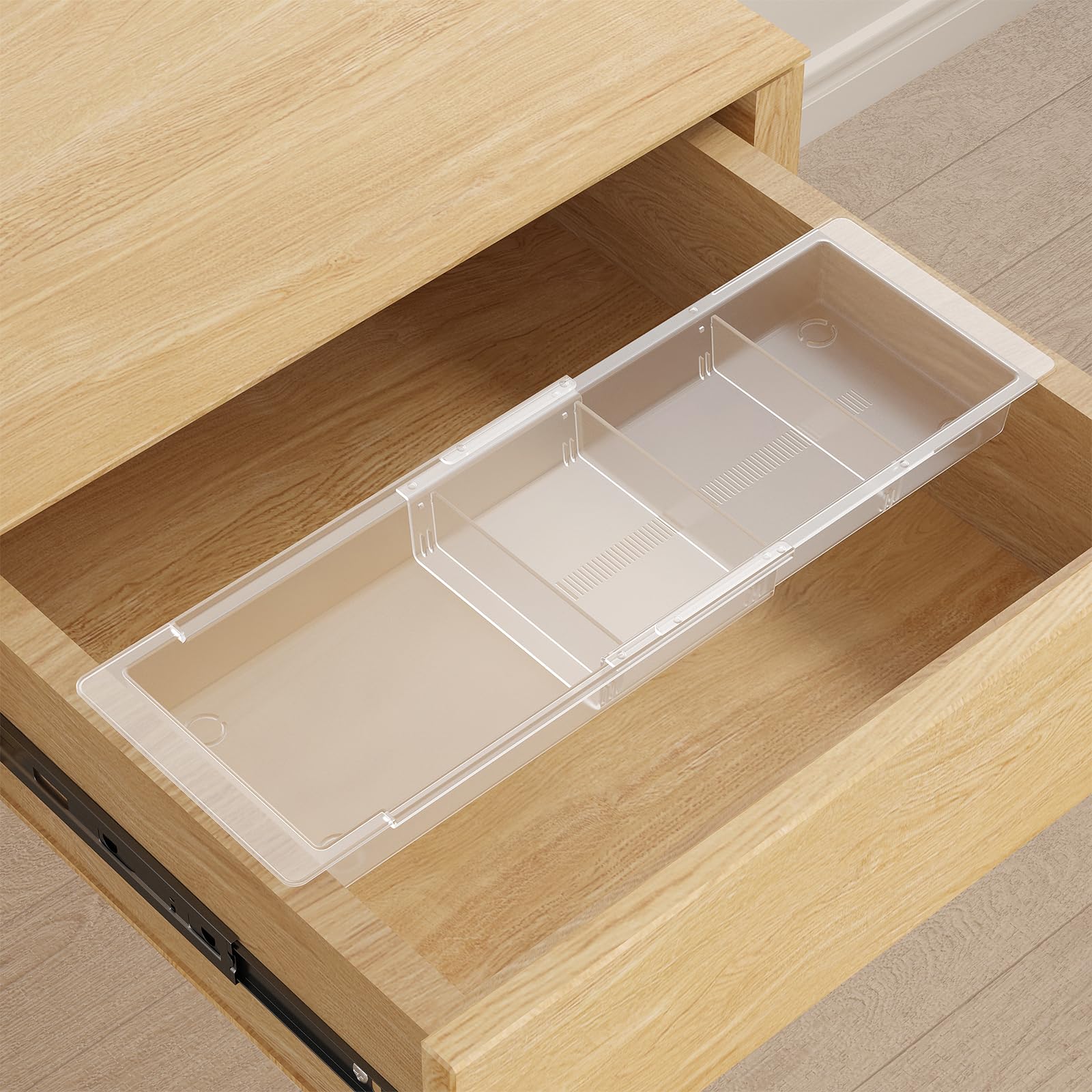 

Lifewit Sliding Makeup Drawer Fits Drawers Inch with Expandable Hanging Dividers and Inch High Plastic for 1 Piece Organizer, 13-20 Deep, 1.8 Tray,