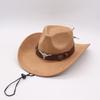 Cow Head Suede Cowboy Hat Sunshade Sun Protection Hat Big Edge Top Hat Men'S And Women'S Jazz Hat